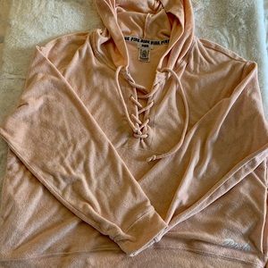 PINK. (VS) crop terry shirt